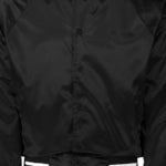 Unisex Satin Baseball Jacket Striped Trim