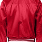 Unisex Satin Baseball Jacket Striped Trim