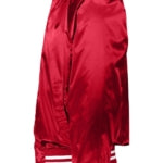 Unisex Satin Baseball Jacket Striped Trim