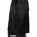 Unisex Satin Baseball Jacket Striped Trim
