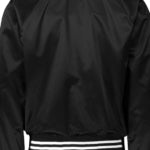 Unisex Satin Baseball Jacket Striped Trim