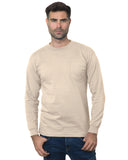 Unisex Union-Made Long-Sleeve Pocket Crew T-Shirt