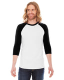 Unisex Poly-Cotton USA Made 3/4-Sleeve Raglan T-Shirt