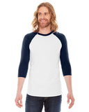 Unisex Poly-Cotton USA Made 3/4-Sleeve Raglan T-Shirt