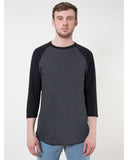 Unisex Poly-Cotton USA Made 3/4-Sleeve Raglan T-Shirt