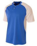Youth Performance Contrast 2 Button Baseball Henley T-Shirt