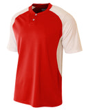 Youth Performance Contrast 2 Button Baseball Henley T-Shirt