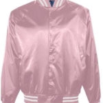 Unisex Satin Baseball Jacket Striped Trim